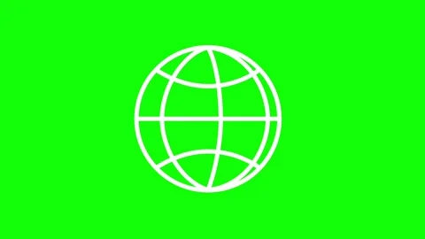 Globe planet earth icon on green screen animation (Chroma key) Stock Footage 286732110