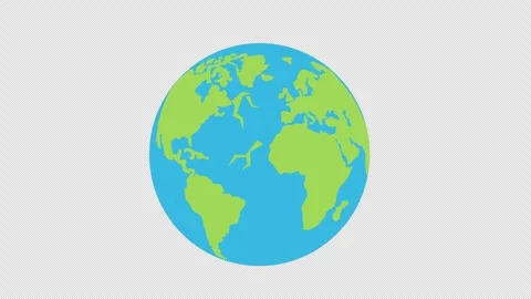Globe Planet earth map icon concept animation with alpha channel Stock Footage 309077722