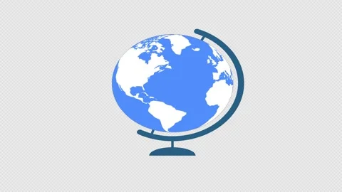 Globe Planet earth map icon concept animation with alpha channel Stock Footage 309300171