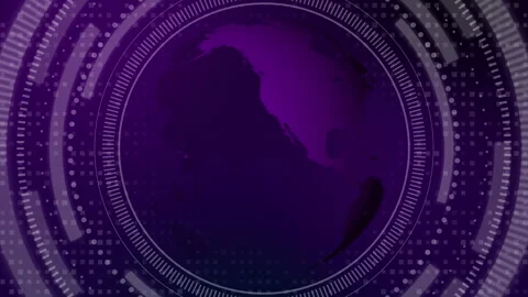 Globe planet Earth rotating around an axis. Circular HUD elements. Stock Footage 247702392