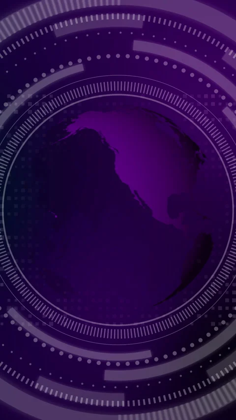 Globe planet Earth rotating around an axis. Circular HUD elements. Stock Footage 271152452