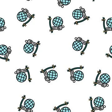 Globe planet earth vector seamless pattern Illustrazione stock
