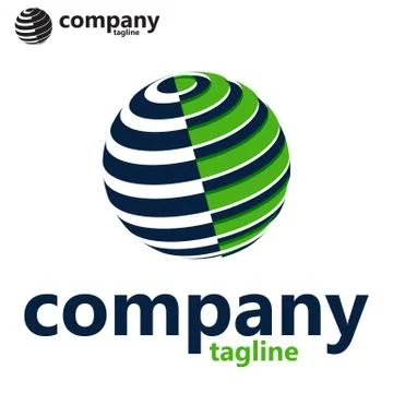 Globe Planet Green Navy Vector Logo Stock Illustration