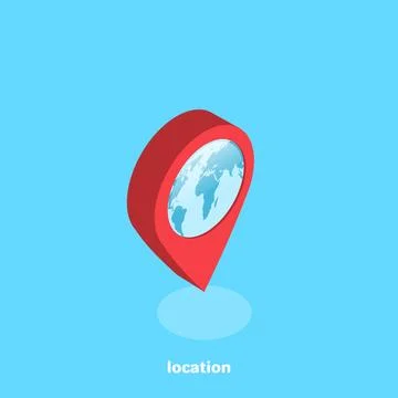 Globe at the position of something important, an isometric image イラスト素材