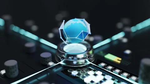 Globe on the power platform. Selective focus on the surface of the globe.  Stock Footage 172273666