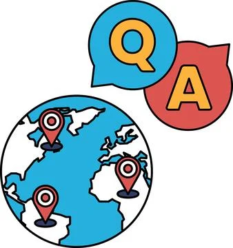 A globe with a Q and A on it Stockillustratie