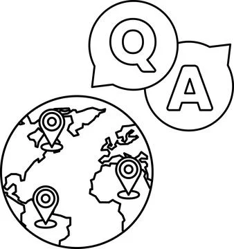 A globe with a Q and A on it Stockillustratie