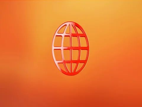 Globe Red 3d Icon Stock-Footage 69806003