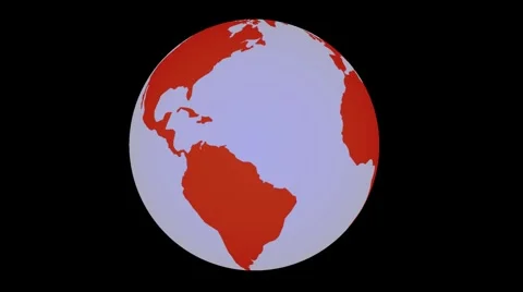 Globe red and white in animation Stock-Footage 2910888
