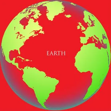 The globe on a red background Stock Illustration