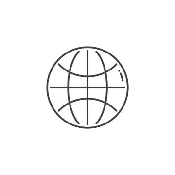 Globe Related Vector Line Icon. 스톡 일러스트