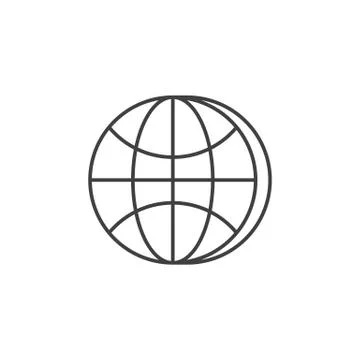 Globe Related Vector Line Icon. 스톡 일러스트
