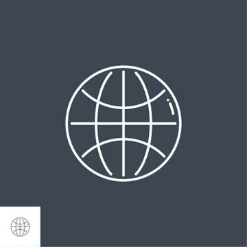 Globe Related Vector Line Icon. 스톡 일러스트