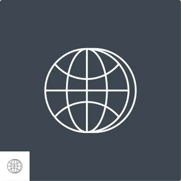 Globe Related Vector Line Icon. 스톡 일러스트