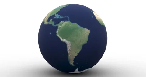 Globe rolls toward camera and highlights South America Stock Footage 160506194