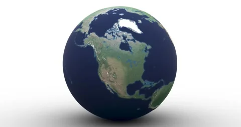 Globe rolls toward camera and highlights North America Stock-Footage 160506198