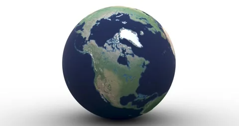 Globe rolls toward camera and highlights Canada Stock Footage 160506200