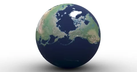 Globe rolls toward camera and highlights the Bering Strait Stock-Footage 160520042