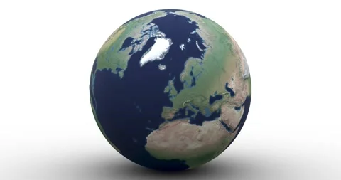 Globe rolls toward camera and highlights the British isles  Stock Footage 160943920