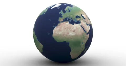 Globe rolls toward camera and highlights western Africa  Stock Footage 161036088