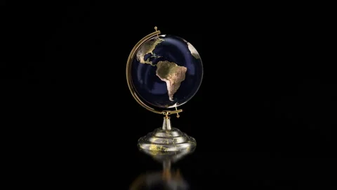 The globe rotating on the black background. Video stock 306592243