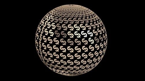 Globe with rotating dollars Video stock 77204876