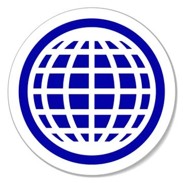 Globe round sticker Stock Illustration