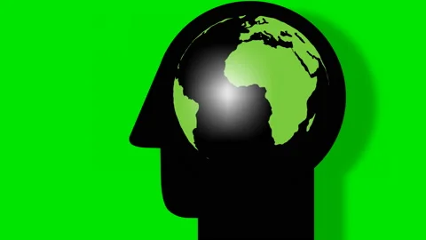 Globe rounding in man´s head Video stock 148822378