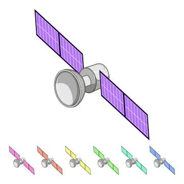 Globe satellite cartoon vector graphic Stock Illustration
