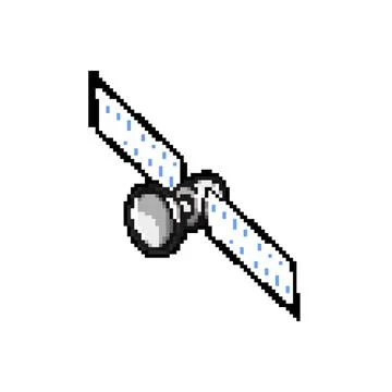 Globe satellite pixel art vector illustration 스톡 일러스트