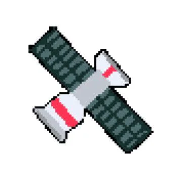 Globe satellite pixel art vector illustration 스톡 일러스트