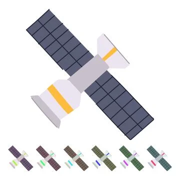 Globe satellite vector cartoon graphic Illustrazione stock