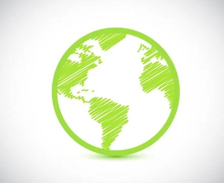 Globe scribble illustration design Stock Illustration