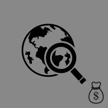 Globe search  icon stock vector illustration flat design Stock-Illustration