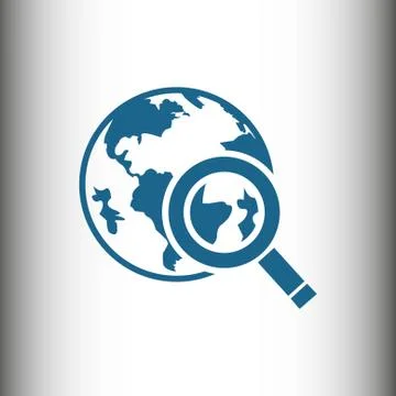 Globe search  icon stock vector illustration flat design Stock Illustration