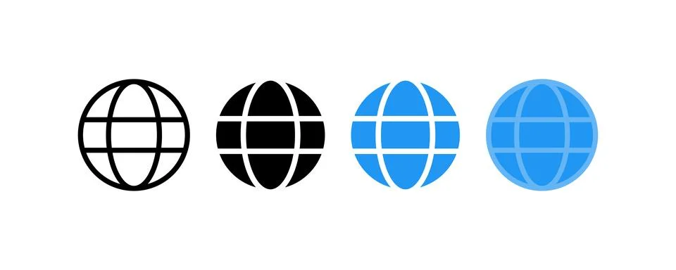 Globe set. Vector icon design. Stock Illustration