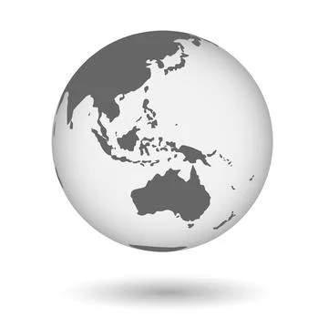 Globe shape in realistic style with Shadow Stock Illustration