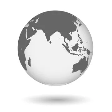 Globe shape in realistic style with Shadow Stock Illustration
