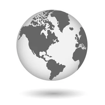 Globe shape in realistic style with Shadow Stock Illustration