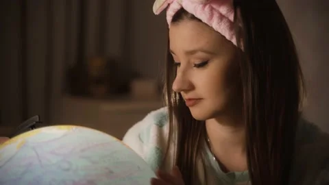 Globe-shaped night lamp Stock Footage 147487925