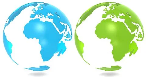 Globe Shell Blue Green Combo Dream Stock Illustration