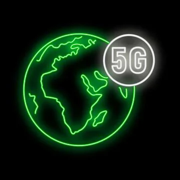 Globe showing 5g network global connection concept 스톡 일러스트