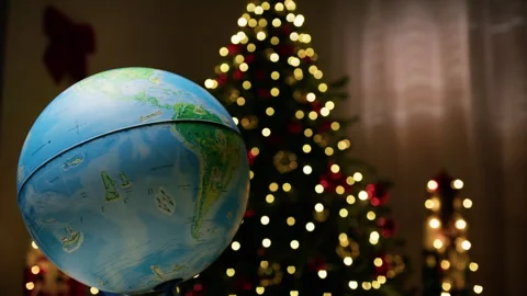 Globe showing different Countries under the tree Stock Footage 257206135