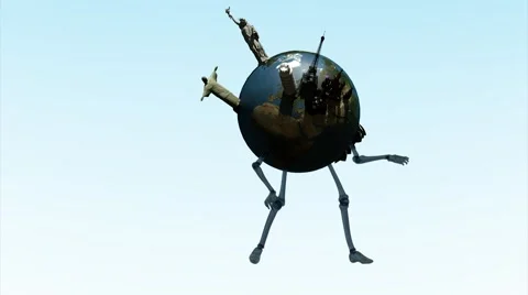 Globe with sights dancing Video stock 40414499