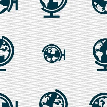 Globe sign icon. World map geography symbol. Globes on stand for studying. Se Stock Illustration