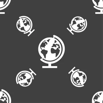Globe sign icon. World map geography symbol. Globes on stand for studying. Se Stock Illustration