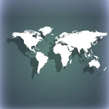 Globe sign icon. World map geography symbol. On the blue-green abstract backgrou Stock Illustration