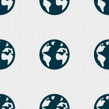 Globe sign icon. World map geography symbol. Globes on stand for studying. Seaml Stock Illustration