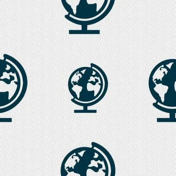 Globe sign icon. World map geography symbol. Globes on stand for studying. Seaml 스톡 일러스트