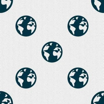 Globe sign icon. World map geography symbol. Globes on stand for studying. Seaml Stock Illustration